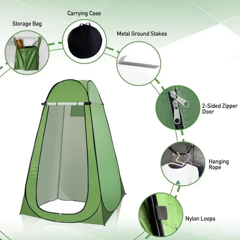 Portable Pop Up Privacy Tent Outdoor Shower Toilet With Window Quick Setup Beach Camping Foldable Lightweight Carry Bag Included