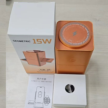 2025 Touch Auto-Rotating Qi2 3 in 1 Magnetic Wireless Charger Stand For iPhone Samsung Xiaomi OPPO 30W Fast Charging