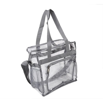 Portable PVC Transparent Shoulder Crossbody Bag Tote Satchel Handbag for Women Lady Large Capacity Clear Bag Shopping Handbag
