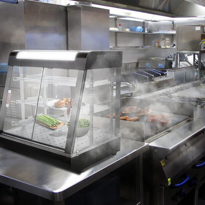 27" Commercial Food Warmer Display 3-Tier Countertop Pizza Warmer 1200W
