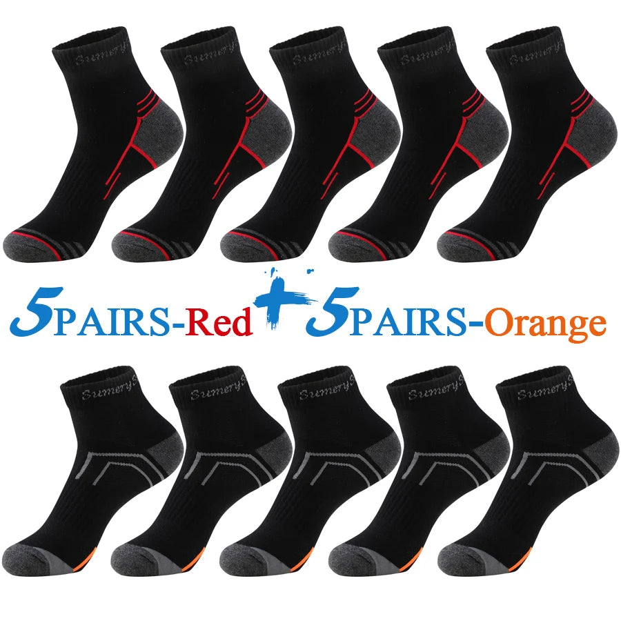 2 Pairs/Lot Running Socks Men Sport Outdoor Casual Cotton Red Stripes Compression Black Colorful Sock Male Gifts 21 Colors