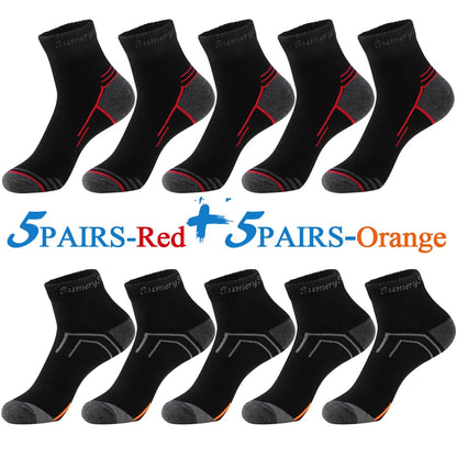 2 Pairs/Lot Running Socks Men Sport Outdoor Casual Cotton Red Stripes Compression Black Colorful Sock Male Gifts 21 Colors