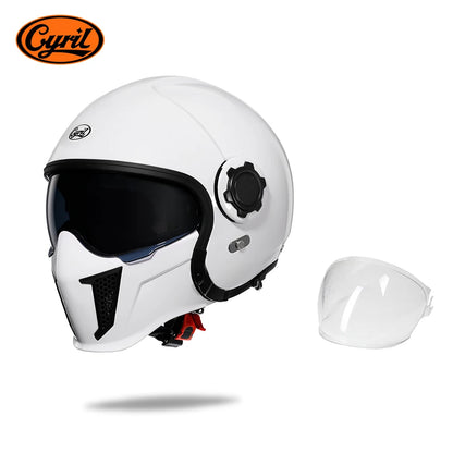Full Face Open Face Motorcycle Helmet Double Lens Folding Modular Helmet Man Woman Retro Moto Integral Helmet