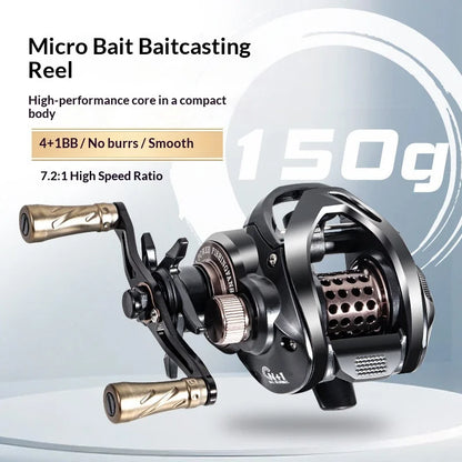 Power Fishingfans Baitcasting Fishing Reel Anti Backlash Long Casting Deep Water No Gear Sense Bait Finesse Lure Raft Angling