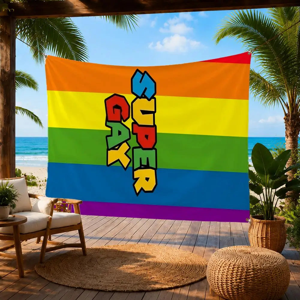 L-LGBT Gay Rainbow Pride Flags Home Yard & Garden Decor Banner - Indoor Outdoor Wall Hanging Flag