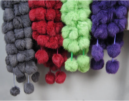 Women Winter Warm Real Rabbit Fur Scarf Hot Sale Natural Rabbit Fur Muffler 2025 Lady 100% Genuine Fur Scarves Wholesale Retail