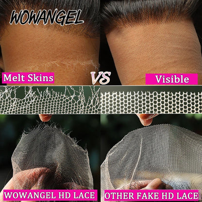 WOWANGEL 13x6 HD Lace Front Wigs 34inch Body Wave Glueless Human Hair Wig 250% Pre Plucked Skins Melted Brazilian Hair For Wowen