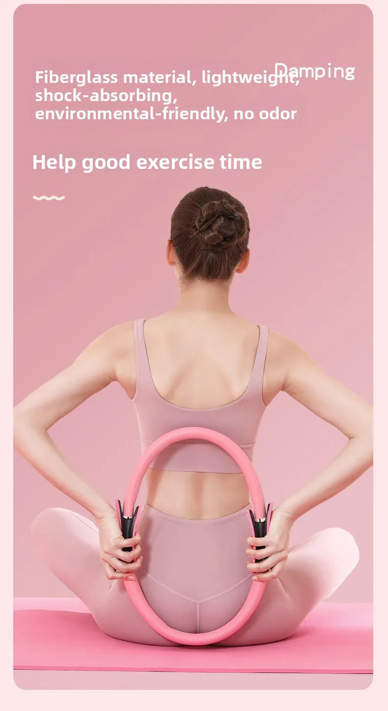 1Pcs 38CM Yoga Pilates Ring with Anti Slip Handle yoga Sports Resistance Circle for Women Home Fitness Muscle Training Equipment