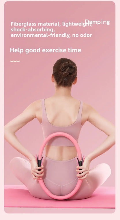 1Pcs 38CM Yoga Pilates Ring with Anti Slip Handle yoga Sports Resistance Circle for Women Home Fitness Muscle Training Equipment
