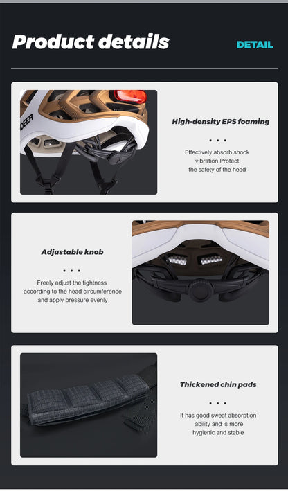 Eastinear new bicycle helmet ultra light breathable men and women outdoor sports cycling safety helmet with magnetic tail light