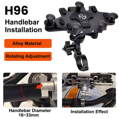 Shock-Absorbing Phone Holder for Motorcycle Bicycle 2024 Upgraded Alloy Rotary Adjustment Mobile Phone Navigation Bracket