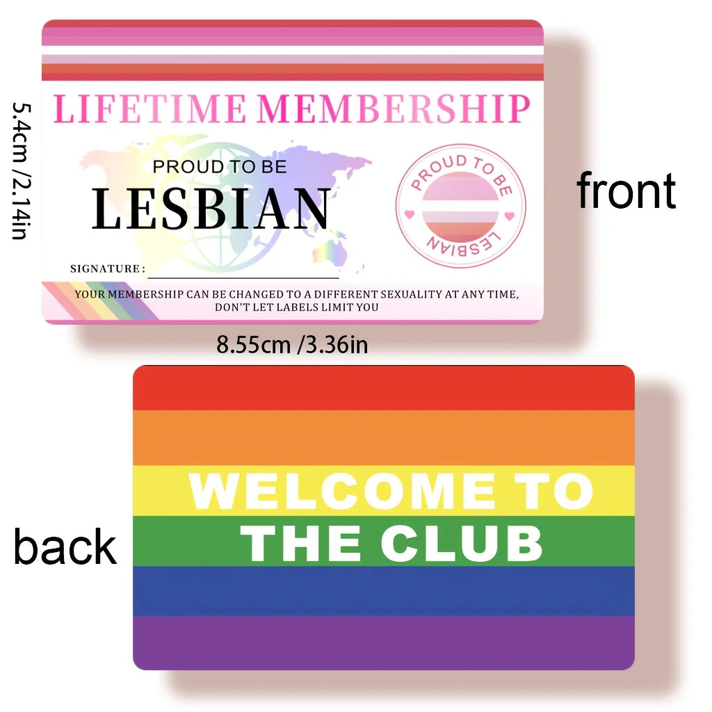Gay Pride Lifetime Membership Cards Decorative PVC Non Sticker High End Golden Rainbow, PVC Material for LGBT Community Gift