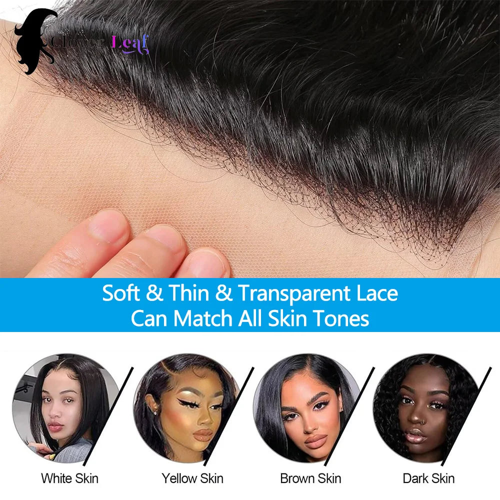Body Wave Closure Only 4x4/5x5/2x6 HD Lace Closure Human Hair Extensions Baby Hair Brazilian Swiss Transparent Lace For Women