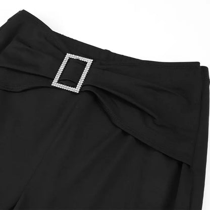 Summer Black Sexy Women's Trousers Streetwear Fashion Sequined New Pants Elegant Female Casual Slim Versatile Trousers Clothing