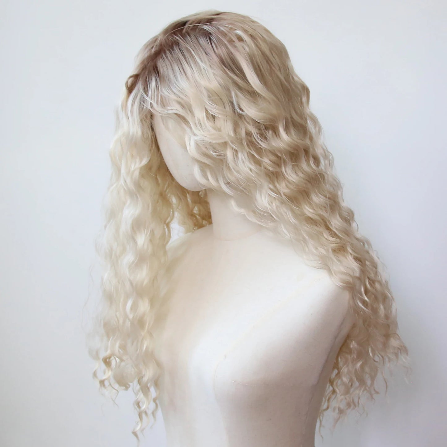 Black Romance Curly Synthetic Lace Front Wig Long Deep Curly Jet Black Lace Front Synthetic Wig Pre Plucked Natural Hairline