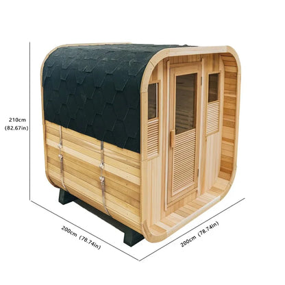 Customizable 6 Person Outdoor Sauna with Hot Tub Canadian Hemlock Wood Traditional Steam Sauna with Jacuzzi for Resort