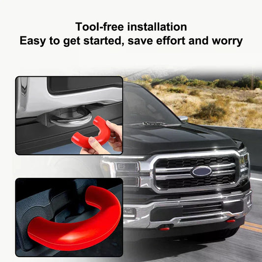 1 Pair Cars Exterior Accessories D-Ring Towing Hook Sleeve For F150 2004-2024 Red D Ring Towing Hook Sleeve