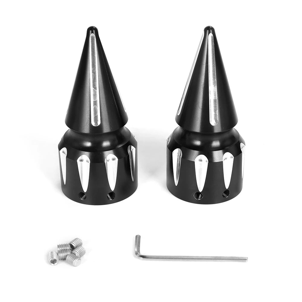 Motorcycle CNC Front Axle Nut Cover Cap Aluminum Black For Harley Sportster XL XG Touring FLHT FLHR FLTRX Dyna VRSC Softail