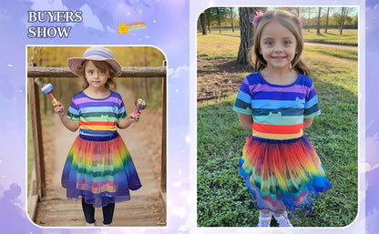 Summer Little Girls Dress Cats T-Shirt With Tutu Skirts For Children Birthday Party Cosplay Halloween Carnival Dress Up Costume