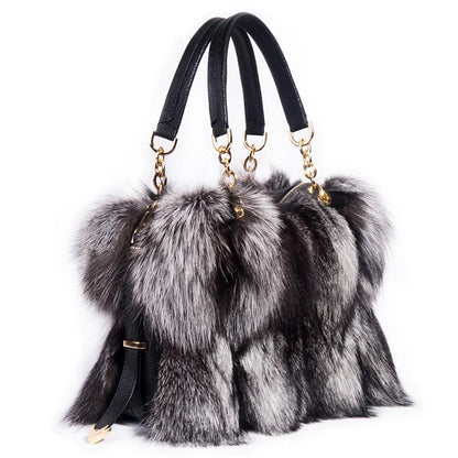 2025 New Clothing Designer Luxury Soft Fox Hair High-end Handbag Fashion Large Capacity Charm Women's Special Fur Bag
