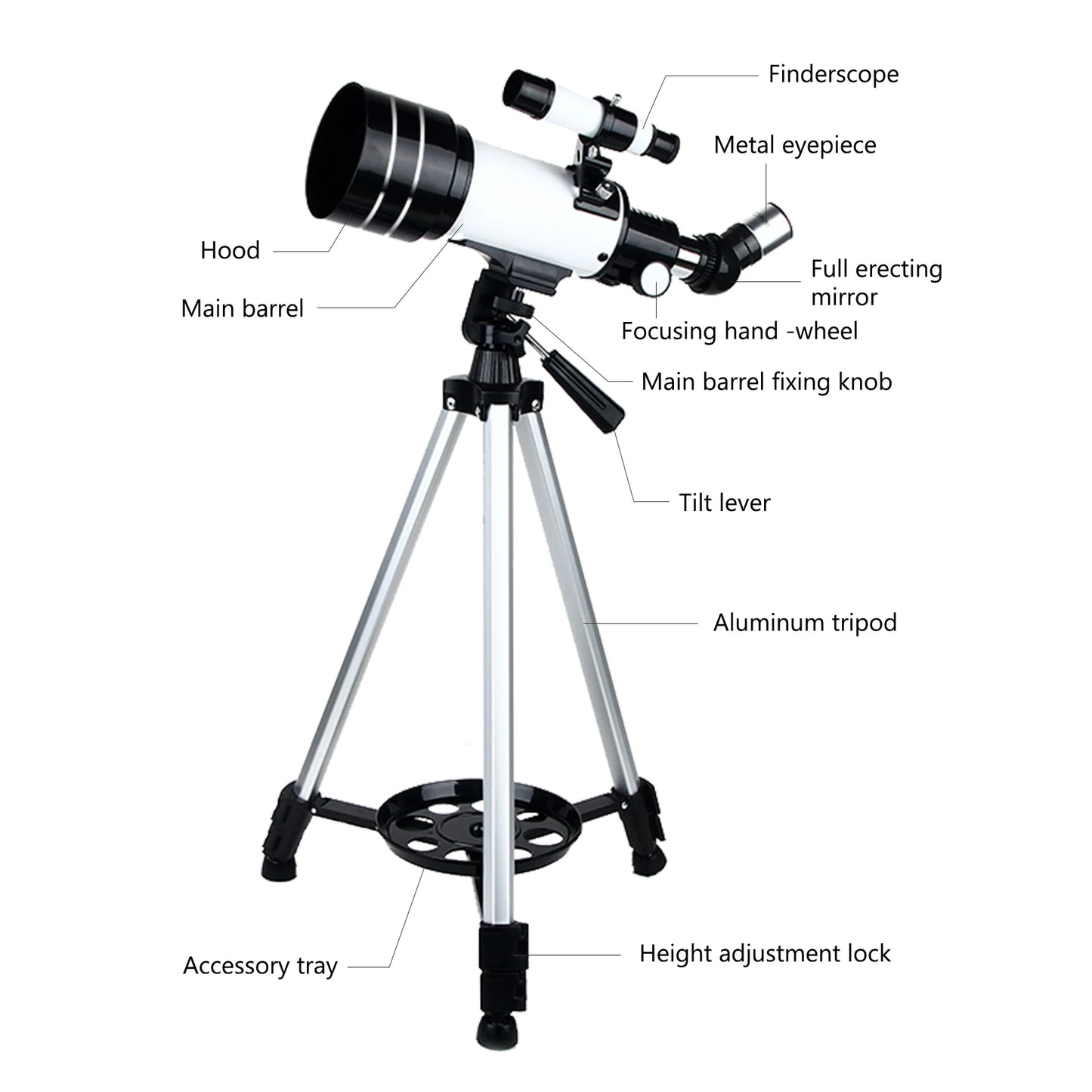 16-120x70mm Astronomical Telescope for Kids & Adults Aperture 400mm refractor Refracting Telescope for Beginners in Astronomy