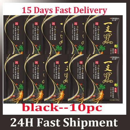 Natural Herbal Hair Dye Shampoo 3 in 1 Hair Color Shampoo Non-irritating Lasting Repair Nourish Gray White Hair Care Women Men