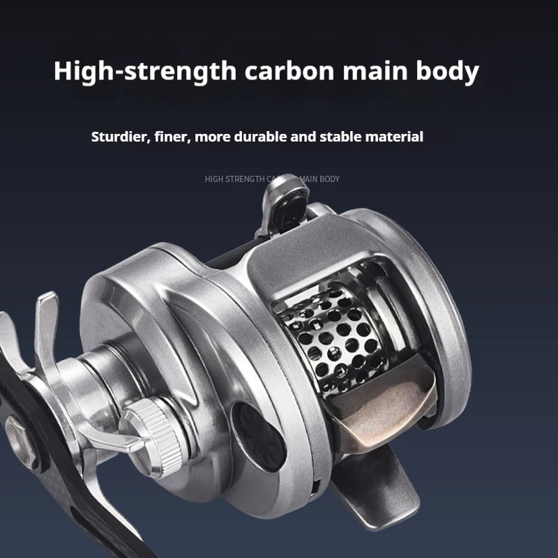Lizard Fishing BOKI Micro Drum Baitcaster Reel with Weighs 118g 7.6:1 Speed Ratio Carbon Body Shallow Spool Baitcasting Reel