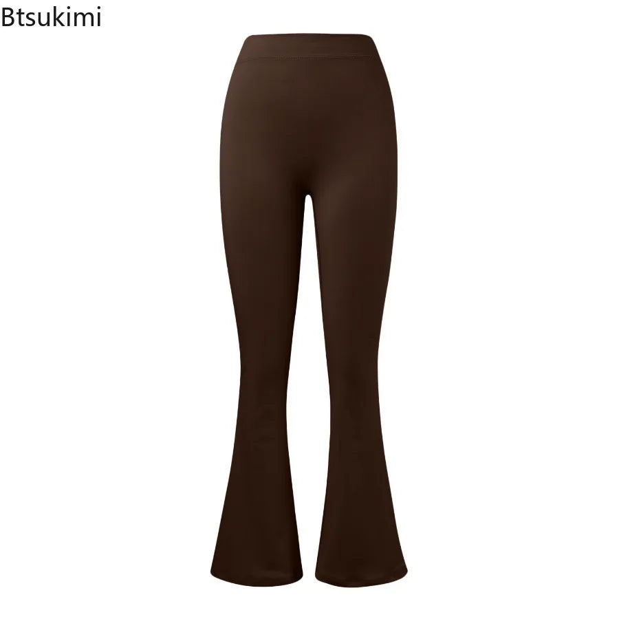 New Fashion Women's Flare Leggings V-shaped Hip Yoga Pants High Waist Wide Leg Pants Women Gym Sport Flared Pant Casual Leggings