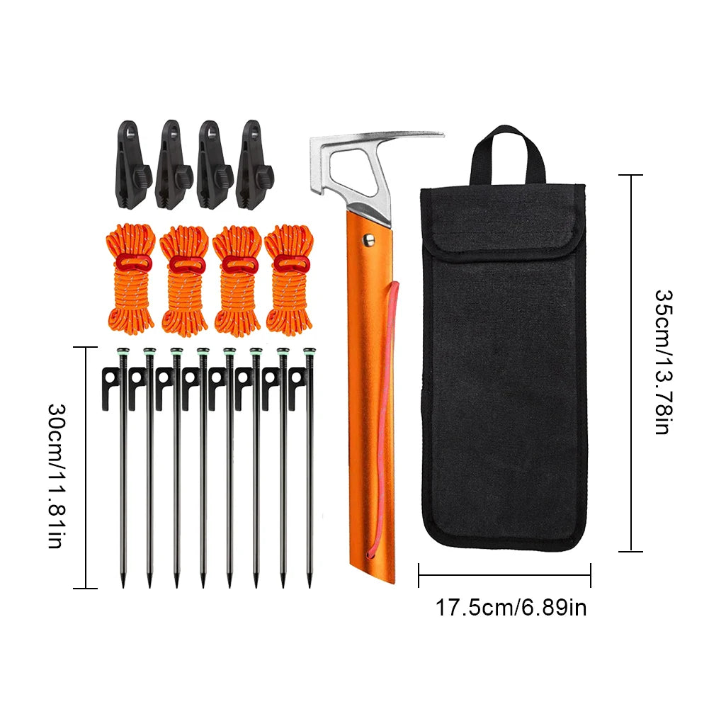 Camping Hiking Tent Accessories Camping Tent Accessories Kit with Reflective Camping Rope for Camping Hiking Garden Ground