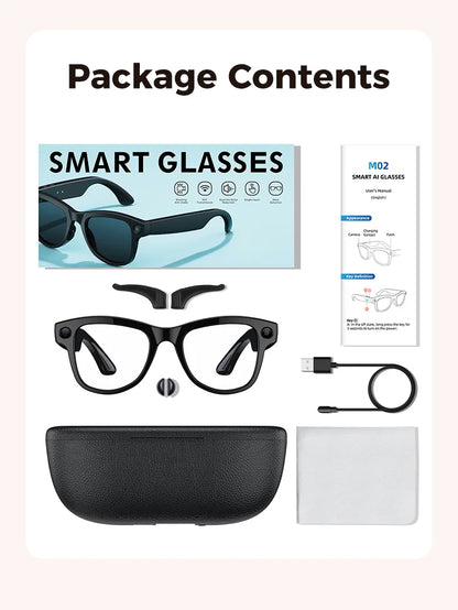 2026New 800W 4K HD Color Change AI Smart Glasses Men Record Video 3600mAh Battery 120+Languages Translation Music Player Glasses