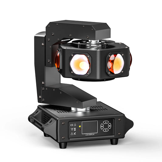 Yiflamefly 240W Beam Moving Head Lights 6LEDs RGBW 360° Rotating DJ Light DMX512 Stage Lights For Disco Wedding Party Live Show