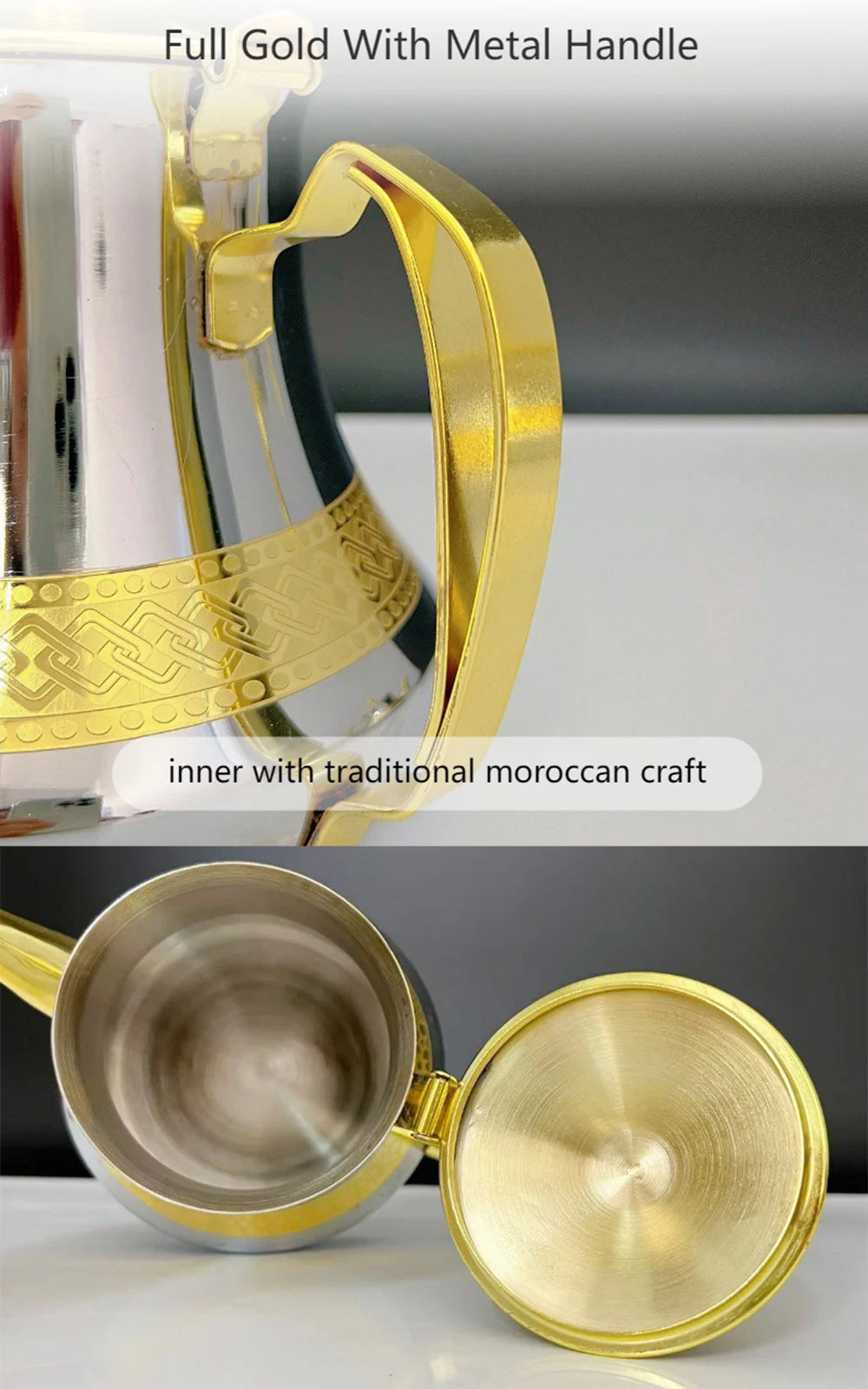 Arabic style stainless steel teapot, Moroccan mint tea pot, Induction cooker gas boiling water kettle,Restaurant Home Tea Kettle