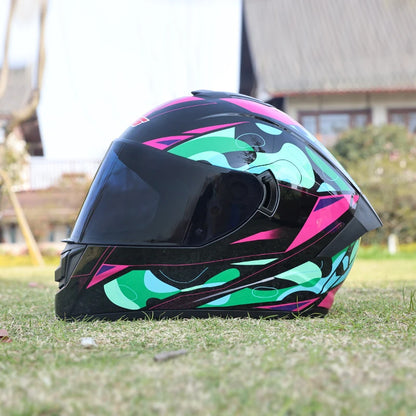 Motorcycle helmet, men's and women's dual lens full helmet, four season couple street bike safety helmet