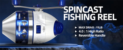 ZUKIBO Portable Slingshot Fishing Reel 4.0:1 High Speed Reel Left Right Hand Catapult Hunting Shooting Closed Fish Reel New