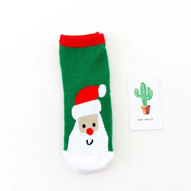 2022 Hot Children's Christmas Terry Socks Plush Thick Warm Omfortable Cartoon Santa Snowflake Baby Boys and Girls Med Tube Sock