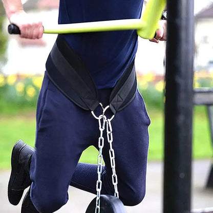 Useful Thicken Weight Lifting Belt With Chain Dipping Belt For Pull Up Chin Up Kettlebell Barbell Fitness Bodybuilding Gym Belt