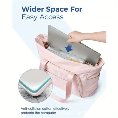 Stylish and simple pink nylon shoulder bag handbag, lightweight and portable shopping bag, suitable for shopping,commuting