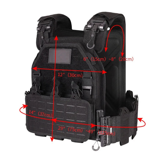 YAKEDA Tactical Plate Carrier Vest,Military Molle Assault Vest with Quick Release Buckles,Adjustable Padded Straps,1000D Nylon