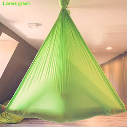 12m Aerial Silks Flying Trapeze Aerial Silk Yoga Hammock Swing GYM Home Outdoor Fitness Anti-Gravity Body Building Pilates Belt