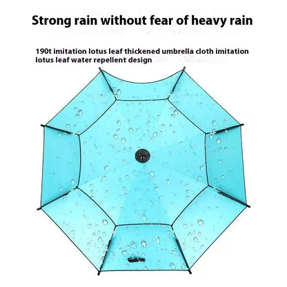 2.2M double-layer folding sunshade outdoor camping umbrella fishing tool beach sunshade umbrella windproof sunshade fishing