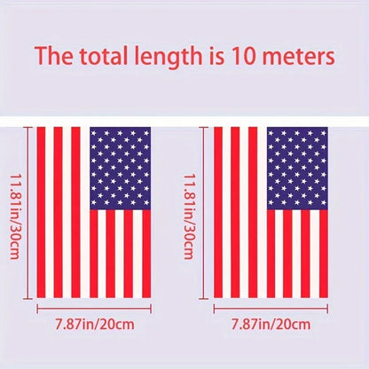 24pcs/set US American String Flag Banner for Patriotic Events 4th of July Independence Day Supplies Sport Bar Bunting Decor