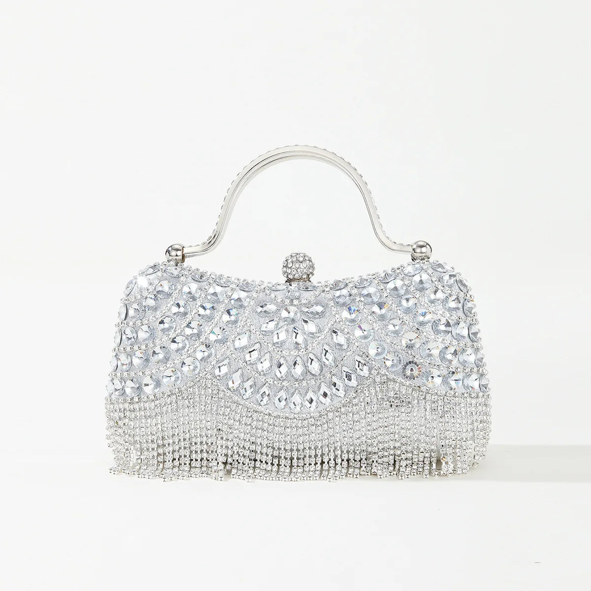Gorgeous and Shiny Diamonds Rhinestones Tassels Handle Evening Bags for Party and Wedding Clutch Purse Designer Bags Handbags