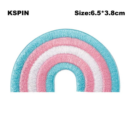 Nonbinary Bear Pride Asexual Gender Fluid Flag Transgender Pride Embroidery Patches Iron on Patch Saw on Patches