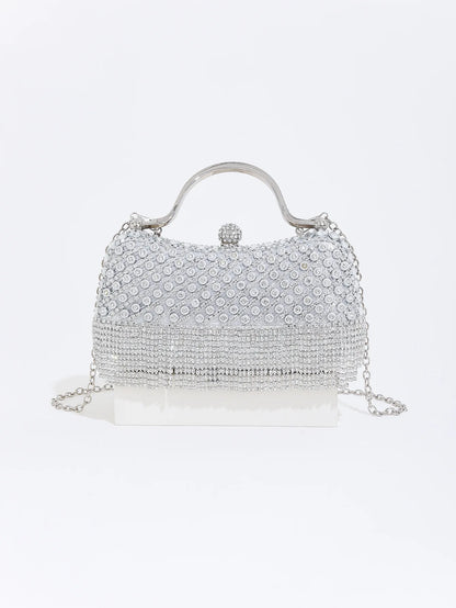 Gorgeous and Shiny Diamonds Rhinestones Tassels Handle Evening Bags for Party and Wedding Clutch Purse Designer Bags Handbags