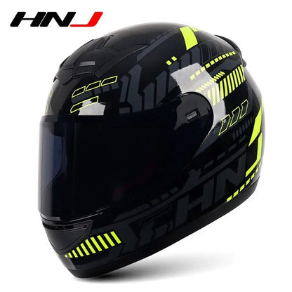 HNJ Men Motorcycle Helmet Women Full Face Helmet Riding Personality Horn Pink Helmet DOT Certification casco moto