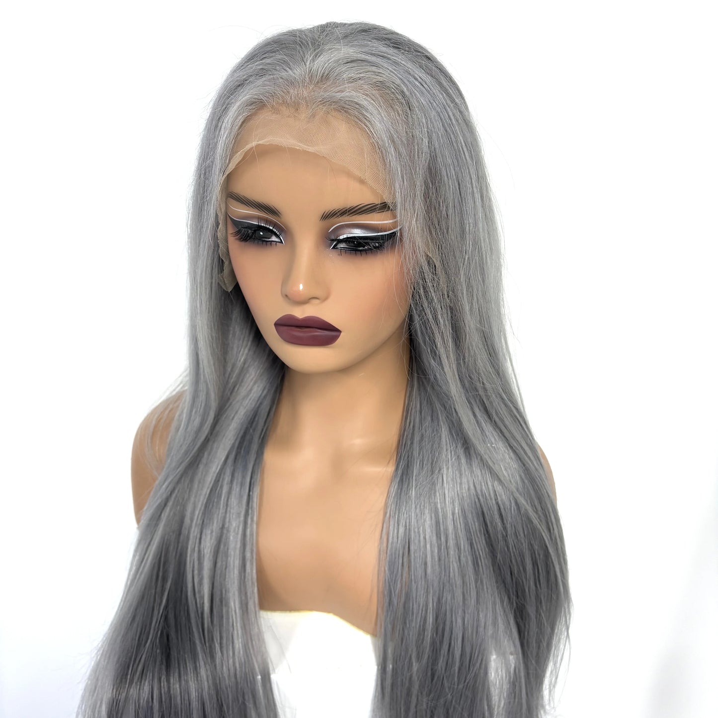 13x4 Lace Frontal Pink Straight Human Hair Wig 26 28inch 250 Density Pre Plucked Red Hair Wig Grey Lace Front Wigs for Women