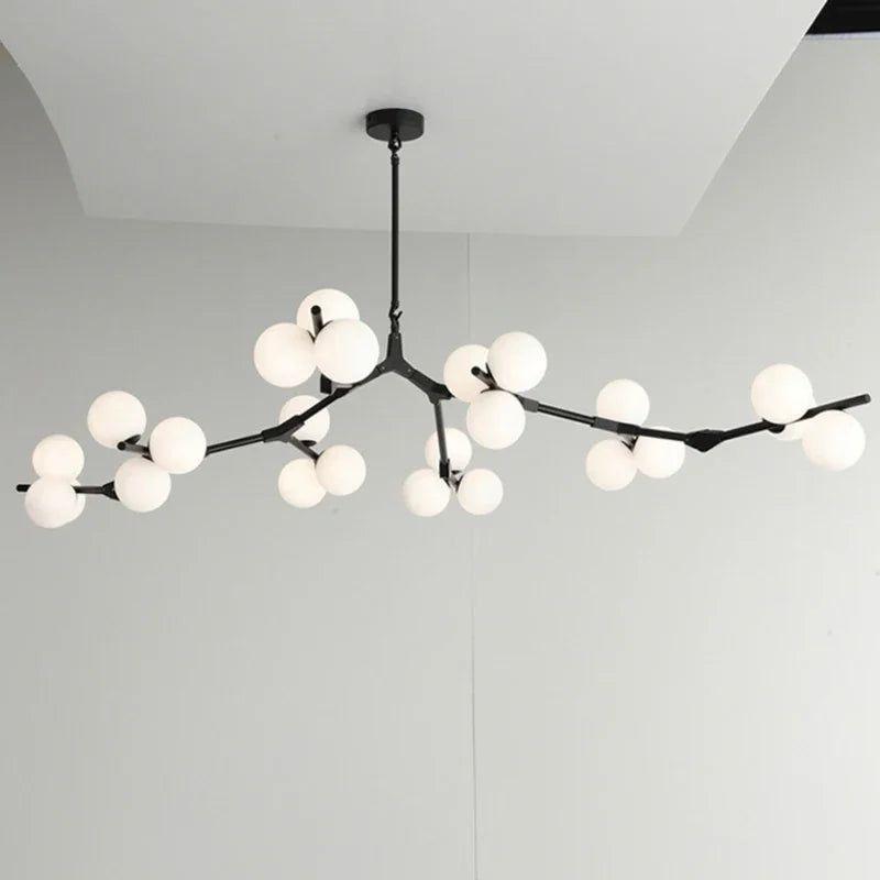 Modern Black Gold LED Chandelier 12/18/24 Glass Balls Ceiling Chandeliers Living Room Kitchen Bedroom Living Room Decoration