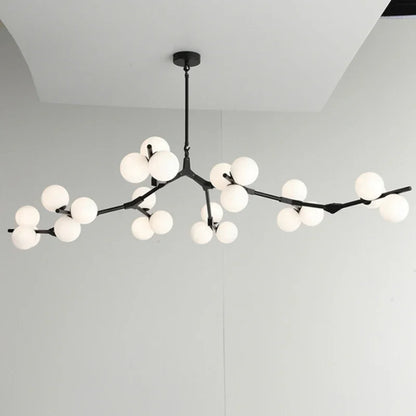 Modern Black Gold LED Chandelier 12/18/24 Glass Balls Ceiling Chandeliers Living Room Kitchen Bedroom Living Room Decoration