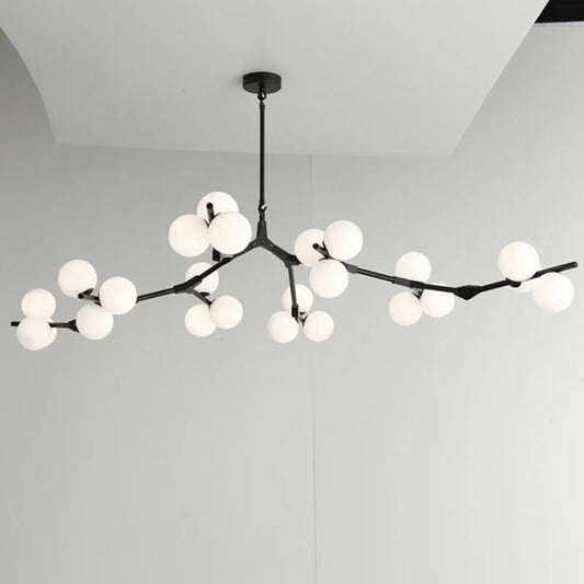 Modern Black Gold LED Chandelier 12/18/24 Glass Balls Ceiling Chandeliers Living Room Kitchen Bedroom Living Room Decoration