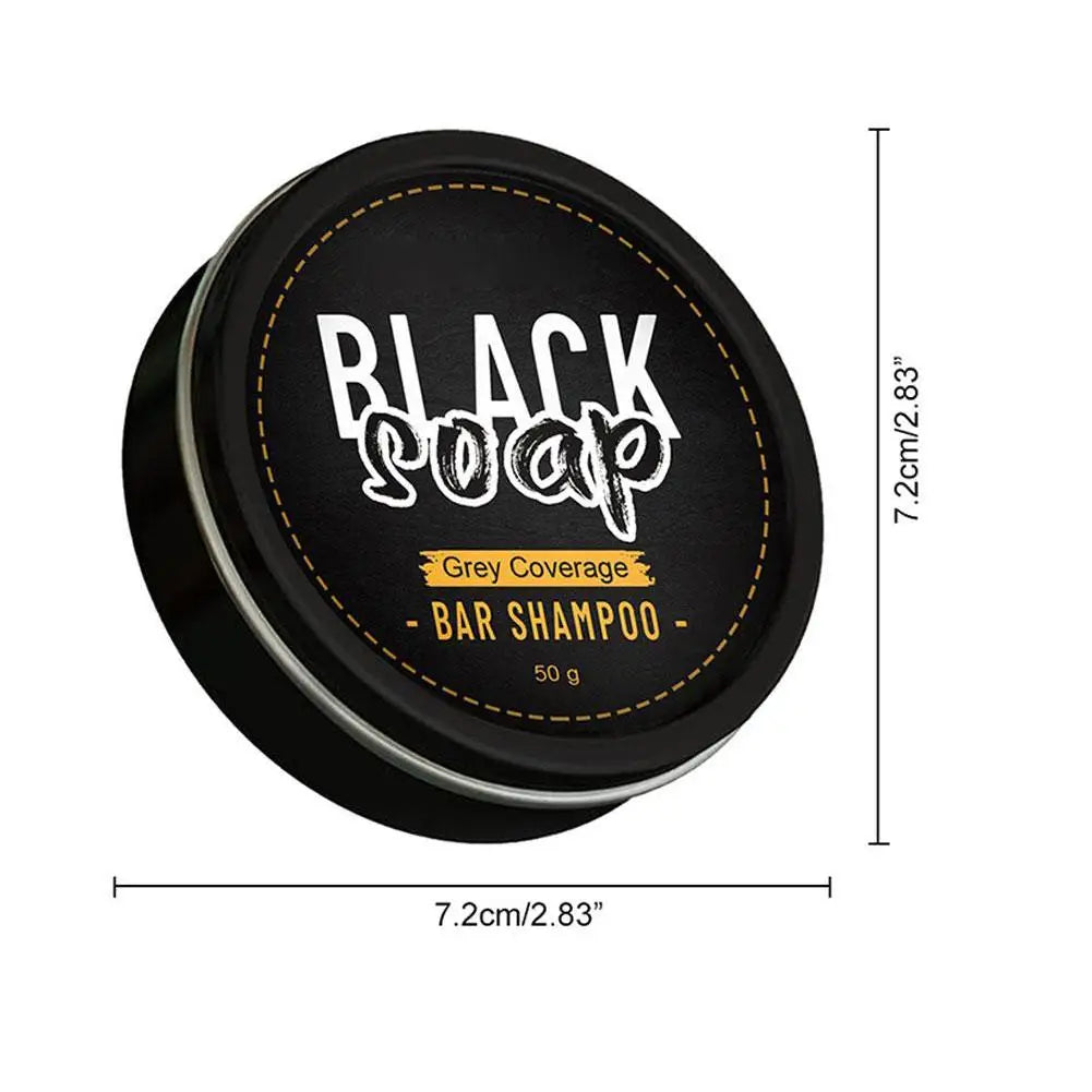 Hair Darkening Shampoo Bar Soap Anti Dandruff Deep Beautiful Black Cleansing Nourishment Hair Improve Gray White Men